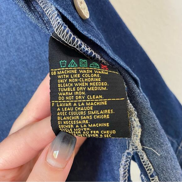 Harley-Davidson Denim Sleeveless Button-Up Top Size Large - Picture 5 of 5